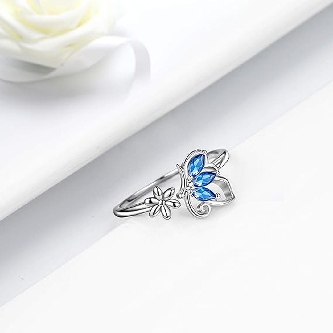Sage | Sapphire Butterfly Ring