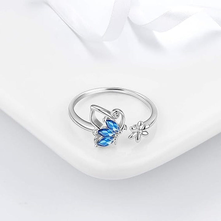 Sage | Sapphire Butterfly Ring