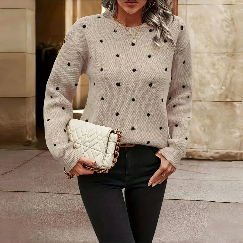 Willow | Casual Polka Dot Knit Sweater