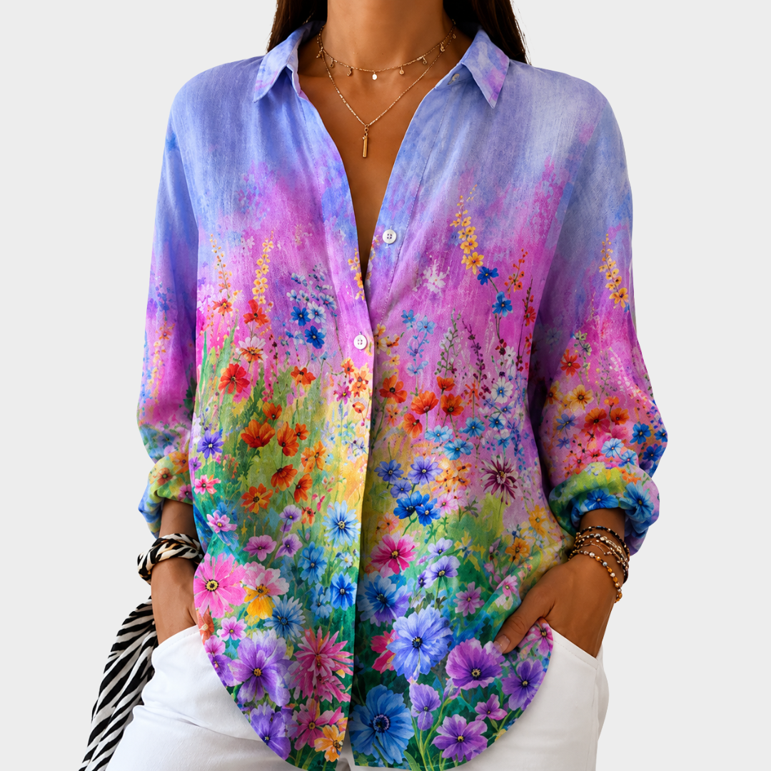 Winifred colourful print blouse — Jarah Melbourne
