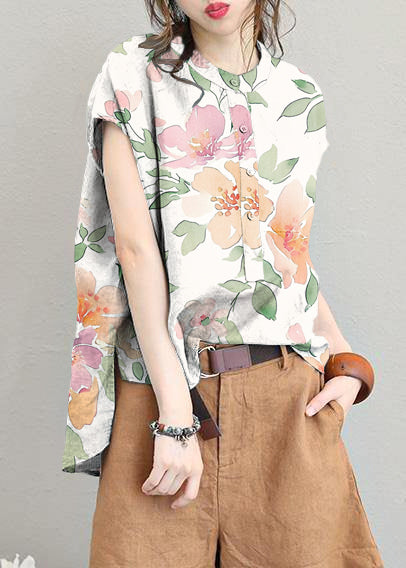 Grey Green Low-High Linen Blouse