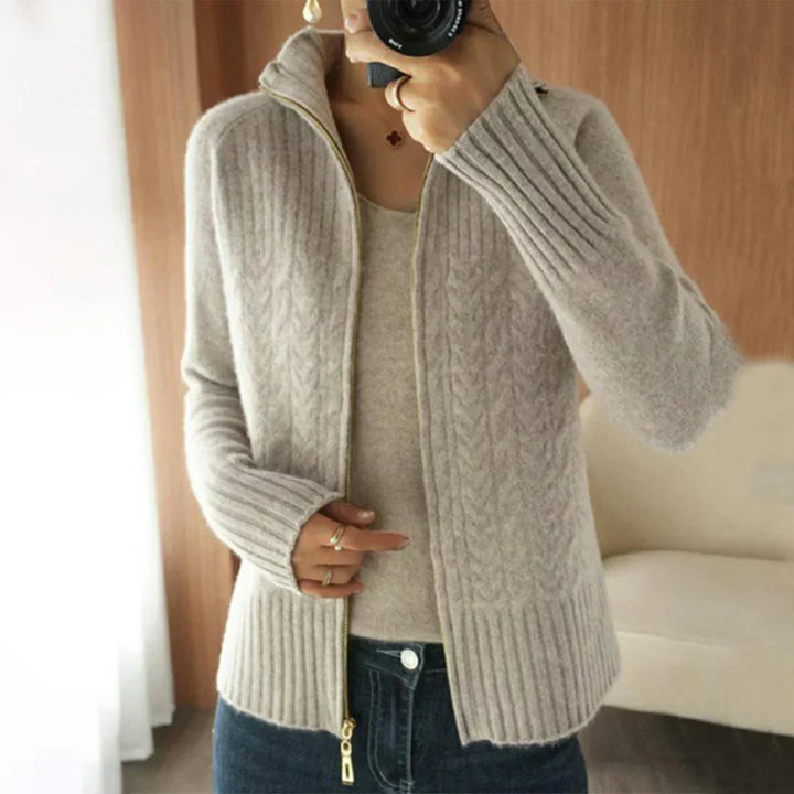 Mila – V-Neck Zip Knit Sweater — Jarah Melbourne