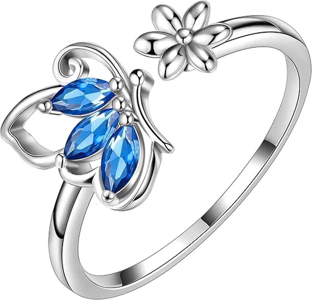 Sage | Sapphire Butterfly Ring