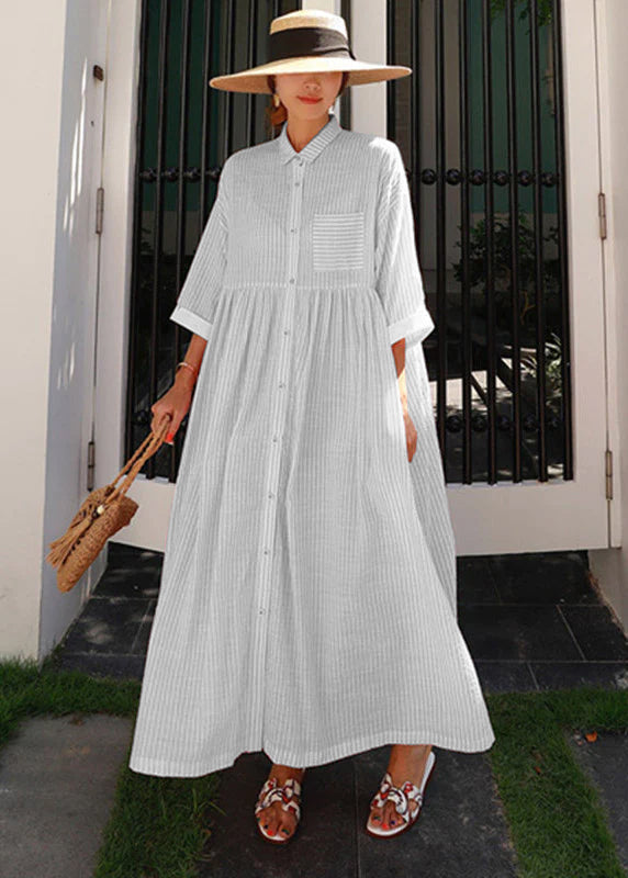 Pink Peter Pan Collar Pleated Dress