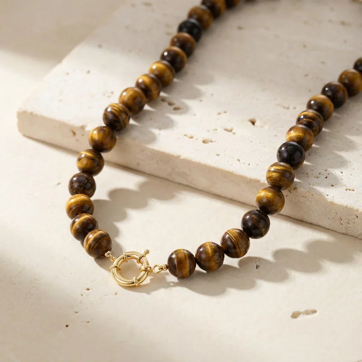 Hazel | Bold Tigers Eye Necklace & Earrings (set of 2)