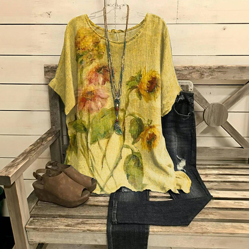 Meadow | Vintage Blouse with Floral Print