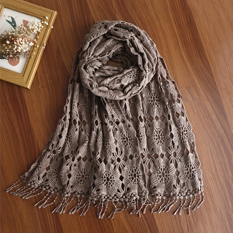 Indigo | Casual Floral Hollow Scarf