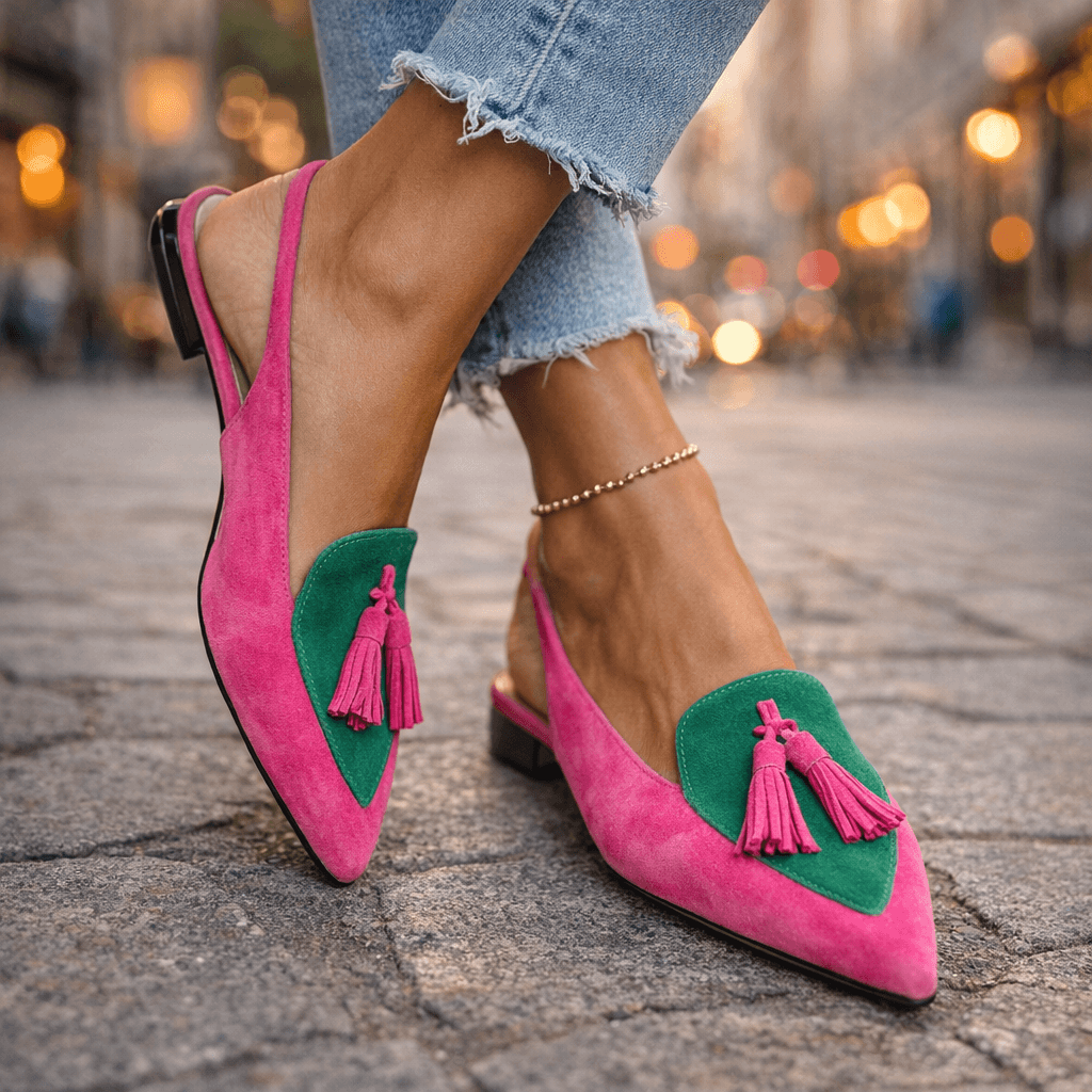 Nexoria | Bicolor Pom Pom Mules