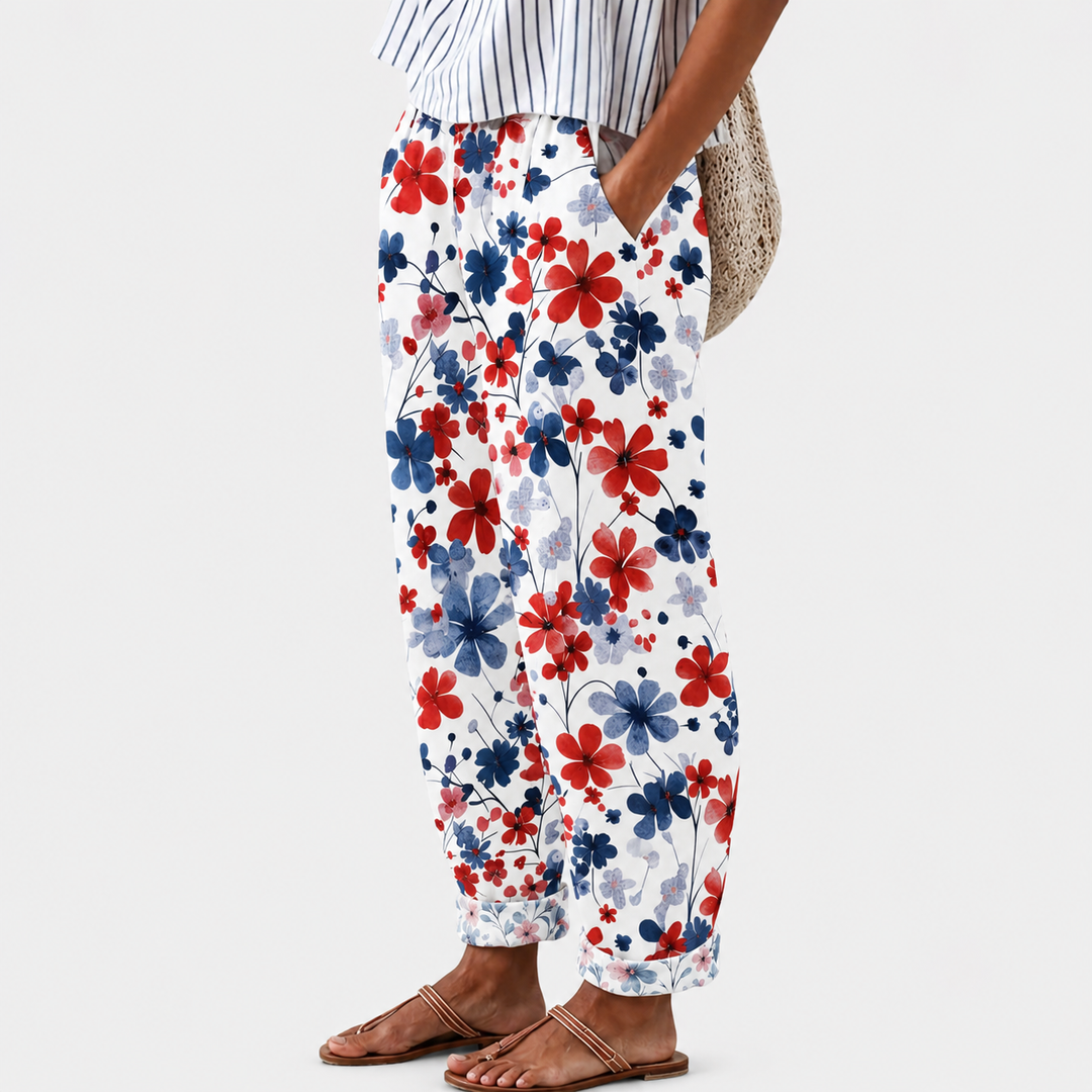 Relaxed Coastal Bloom Pants