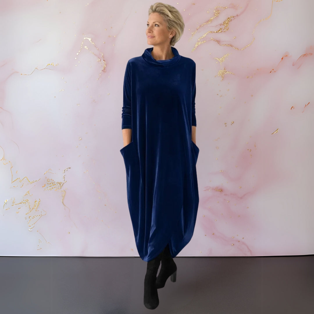 Anja™ | Samtiges elegantes Maxikleid