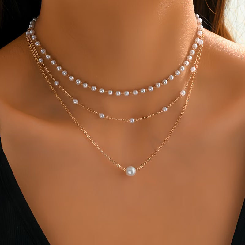 Rosamund | The Trinity Pearl Layer Necklace Set