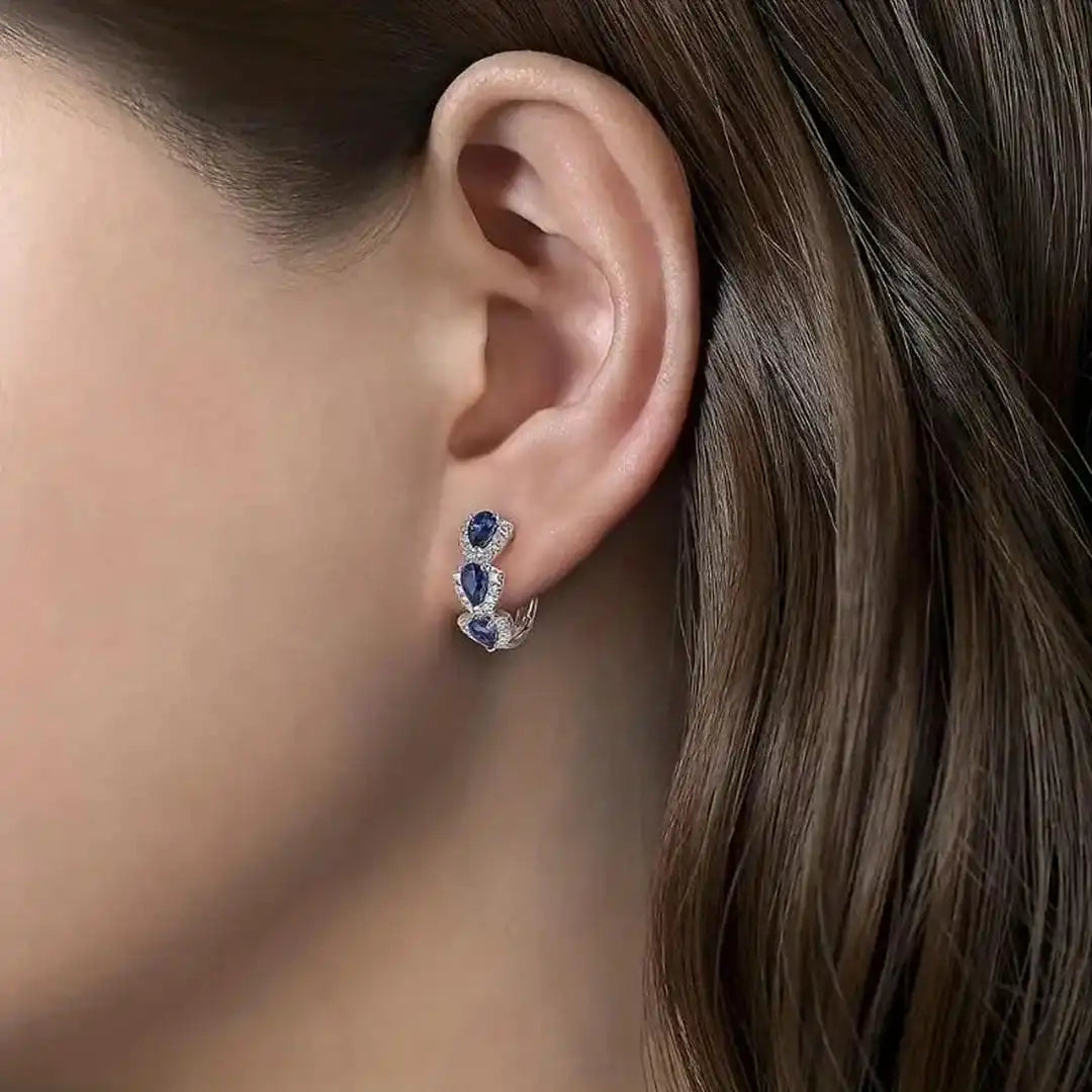 Fern | Royal Sapphire Crest Earrings