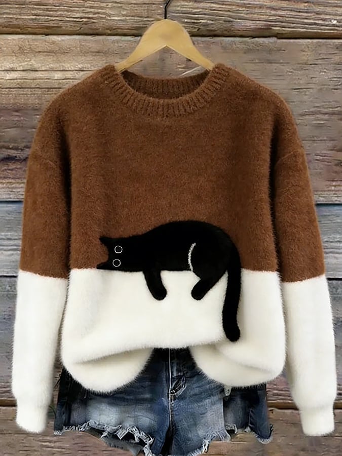 Luna – Cat Print Sweatshirt — Jarah Melbourne