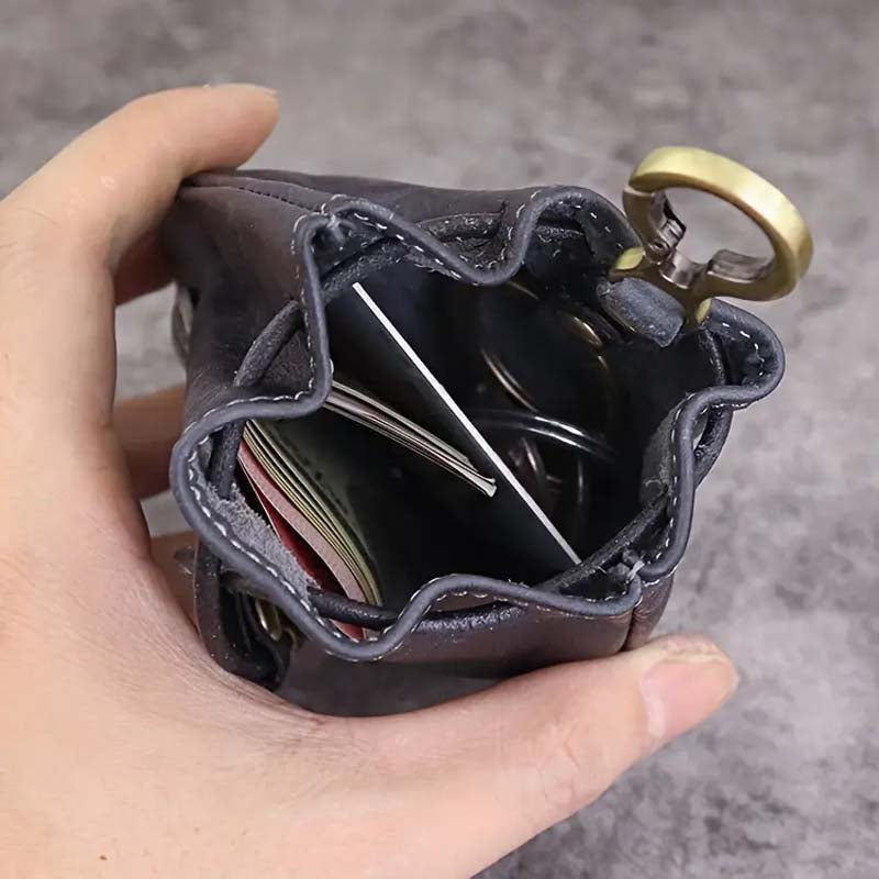 Wren | Leather Drawstring Coin Purse — Jarah Melbourne