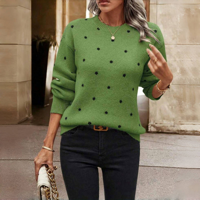 Willow | Casual Polka Dot Knit Sweater