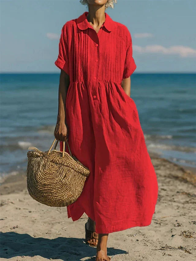 Alorie | Cotton Button Detail Dress