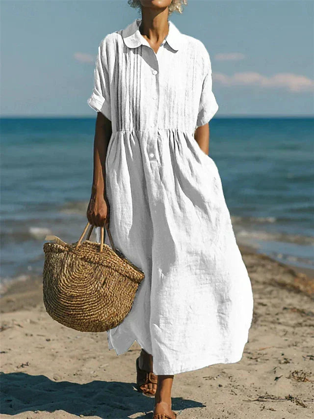 Alorie | Cotton Button Detail Dress