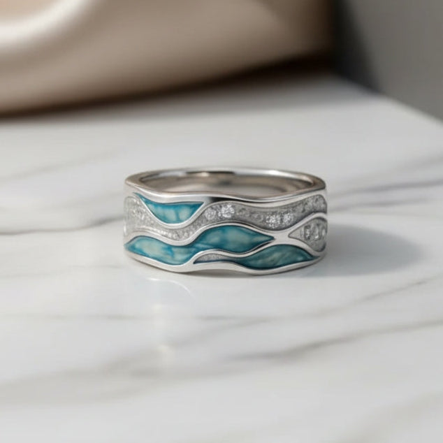 Freya | Turquoise Waves Silver Ring