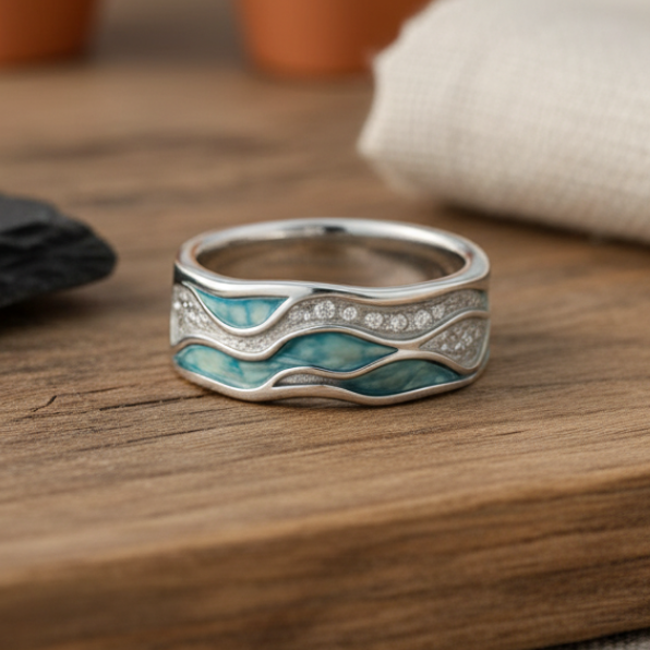 Freya | Turquoise Waves Silver Ring