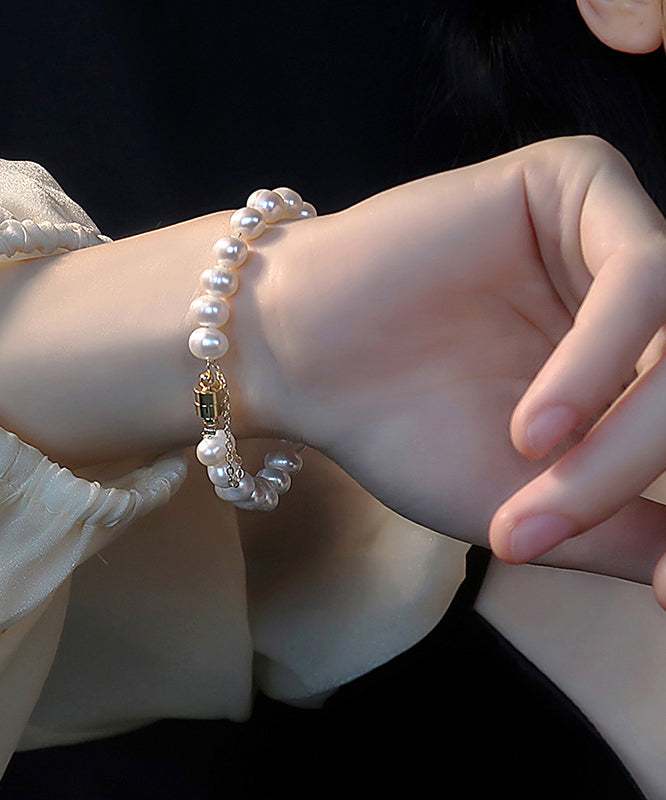 White Copper Overgild Pearl Bracelet