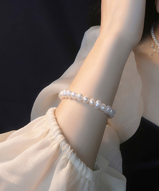 White Copper Overgild Pearl Bracelet