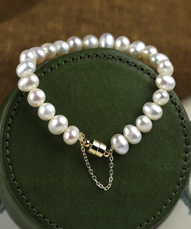 White Copper Overgild Pearl Bracelet