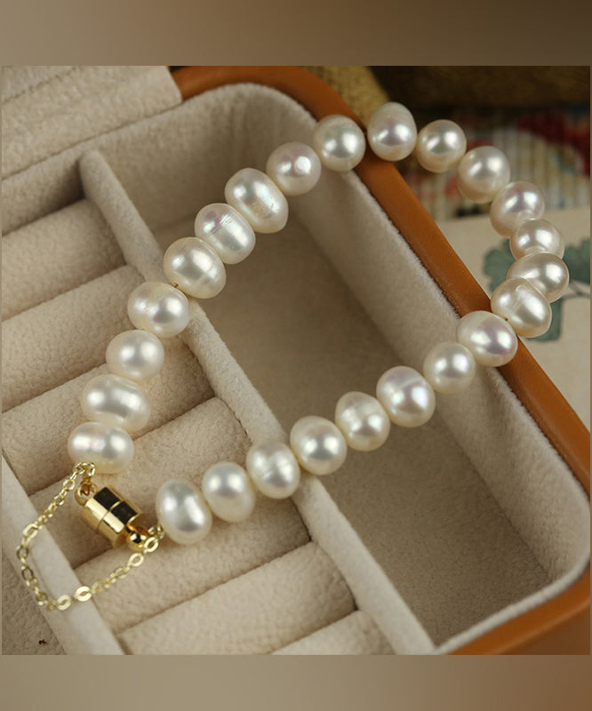 White Copper Overgild Pearl Bracelet