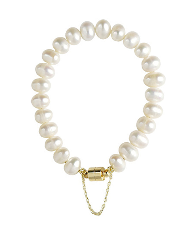 White Copper Overgild Pearl Bracelet