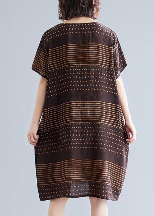Chocolate Dot Cotton Pocket Tunic Dress