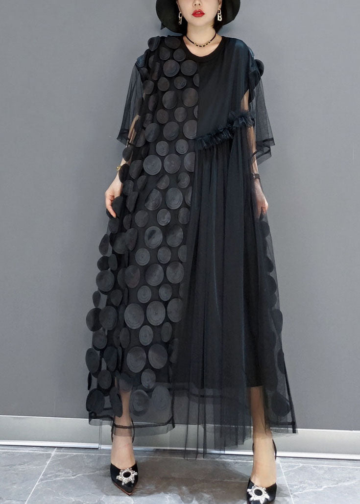 Black Tulle Asymmetric Party Dress
