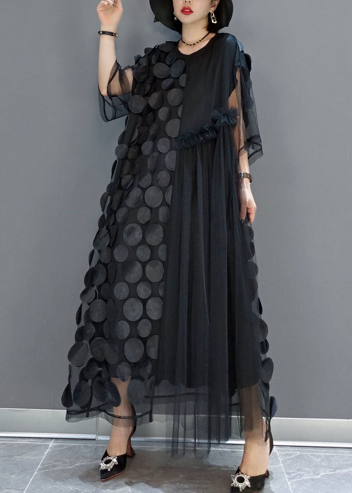 Black Tulle Asymmetric Party Dress