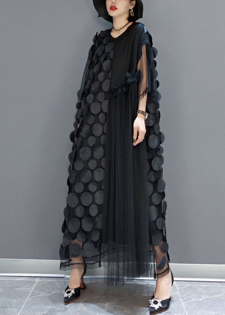Black Tulle Asymmetric Party Dress