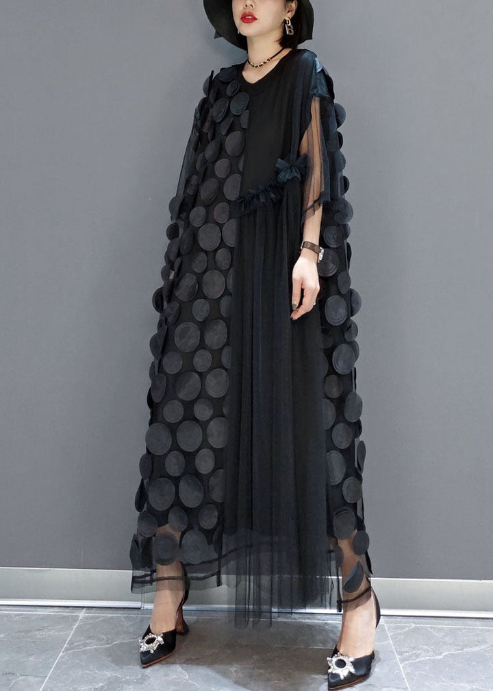 Black Tulle Asymmetric Party Dress