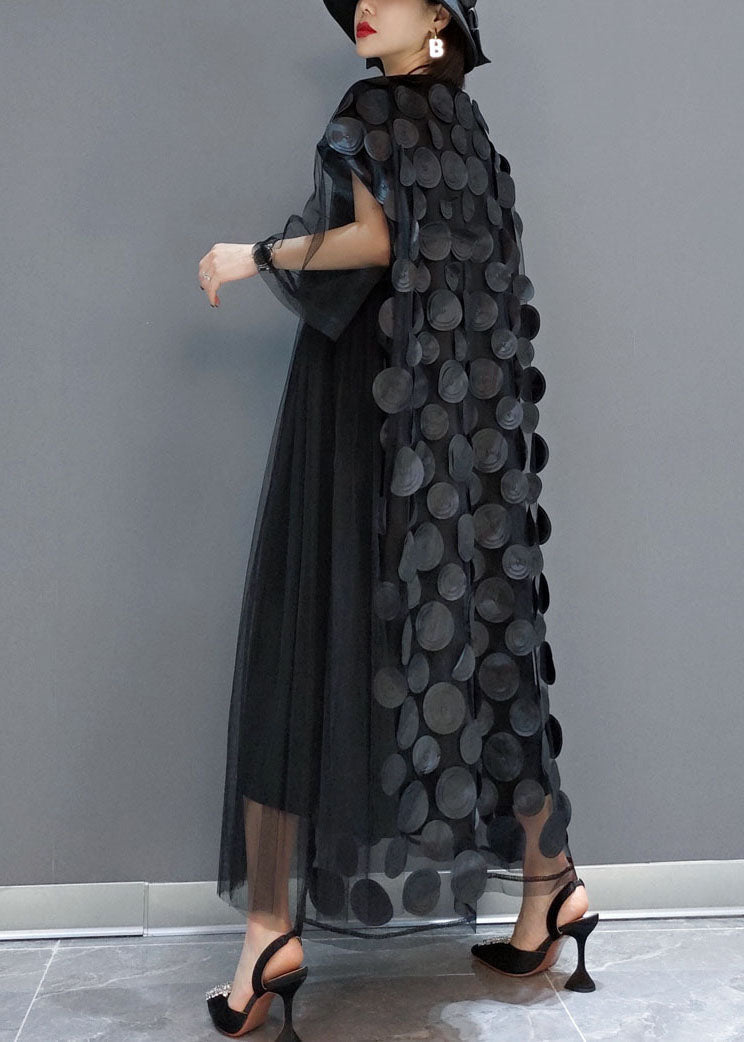 Black Tulle Asymmetric Party Dress