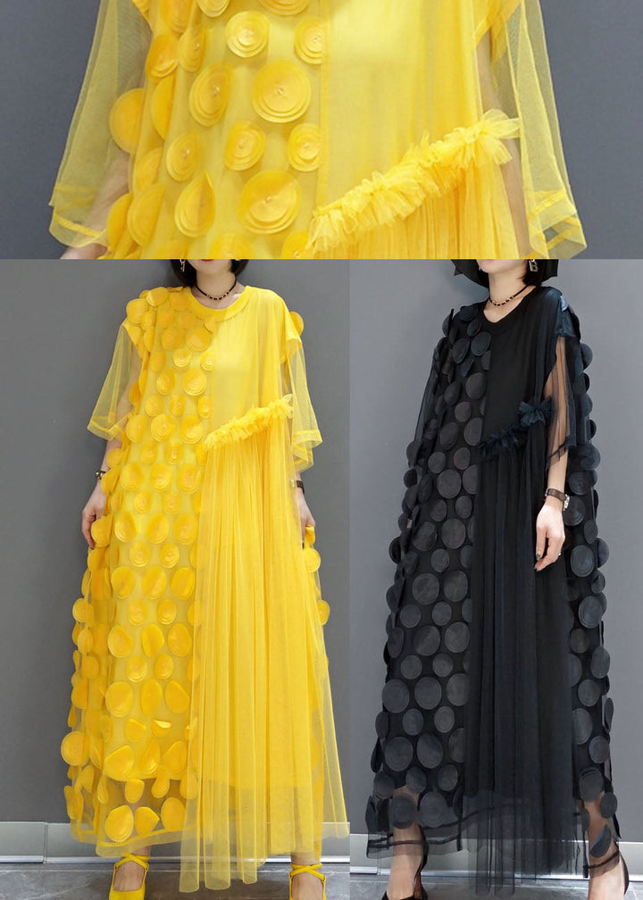 Black Tulle Asymmetric Party Dress