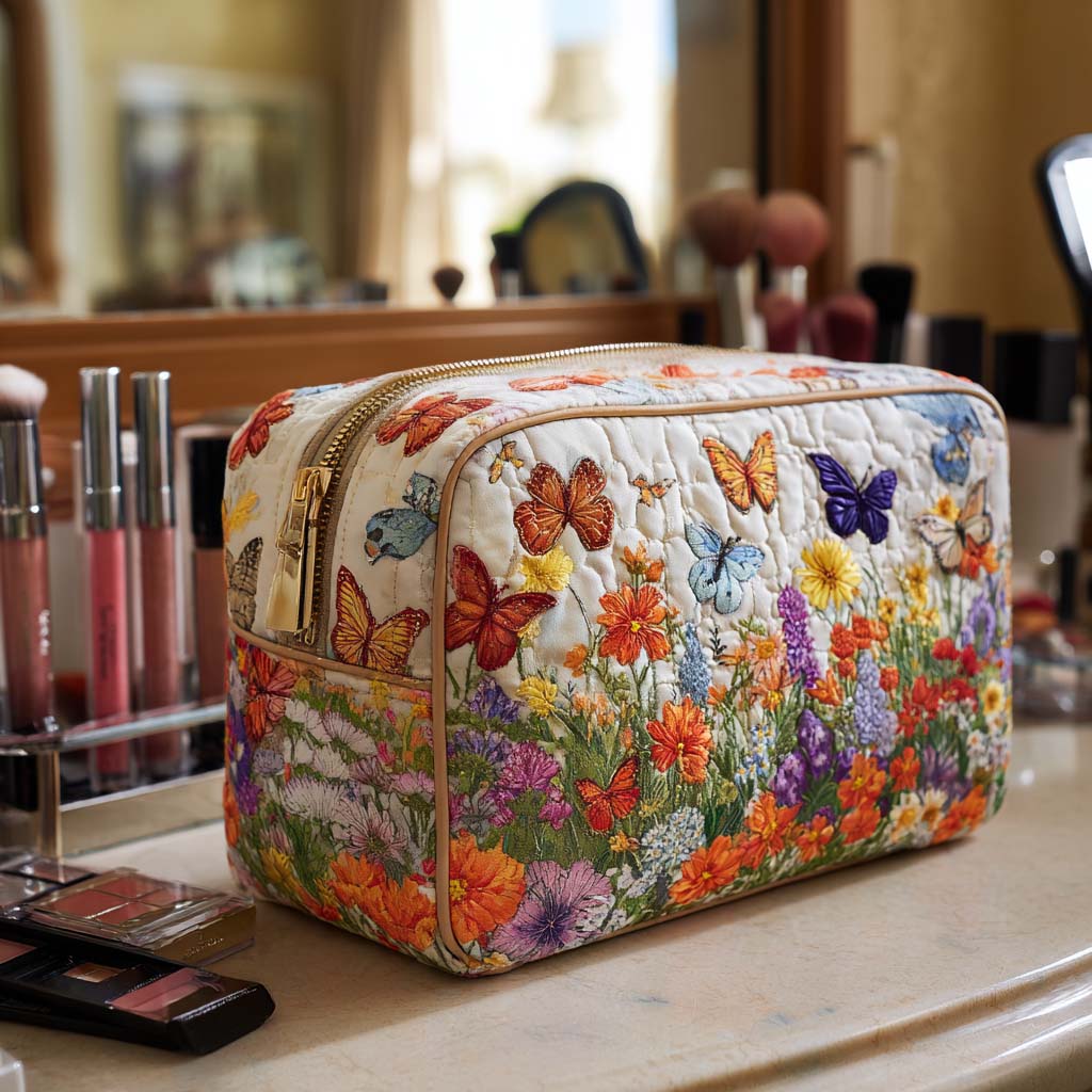 Floral Garden | Quilted Makeup Bag