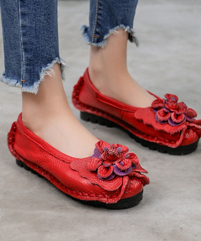 Blue Cowhide Floral Penny Loafers