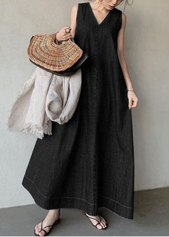 Navy Cold Shoulder Denim Dress