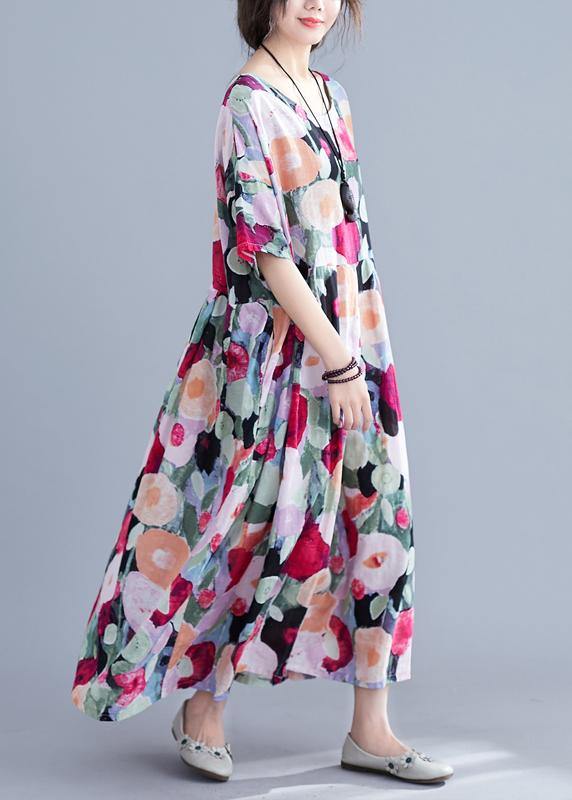 Boho Floral Cinched Maxi Dress