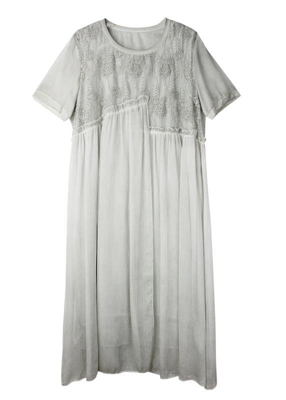 Beige Chiffon Asymmetrical Maxi Dress