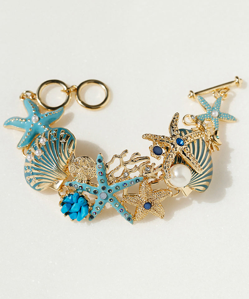 Boho Blue Zircon Starfish Bracelet