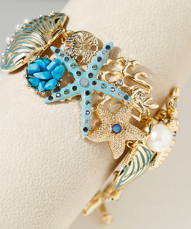 Boho Blue Zircon Starfish Bracelet