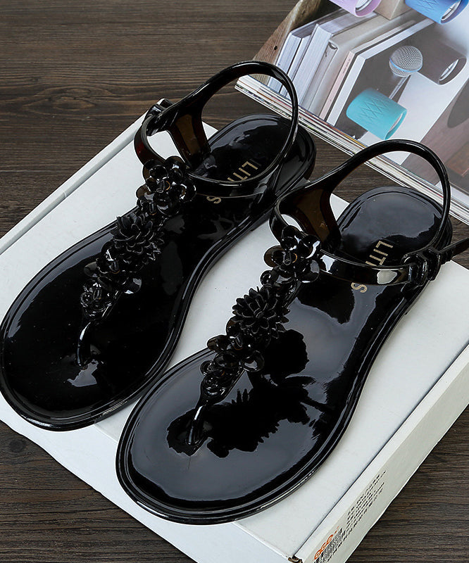 Boho Green Floral Beach Flip Flops