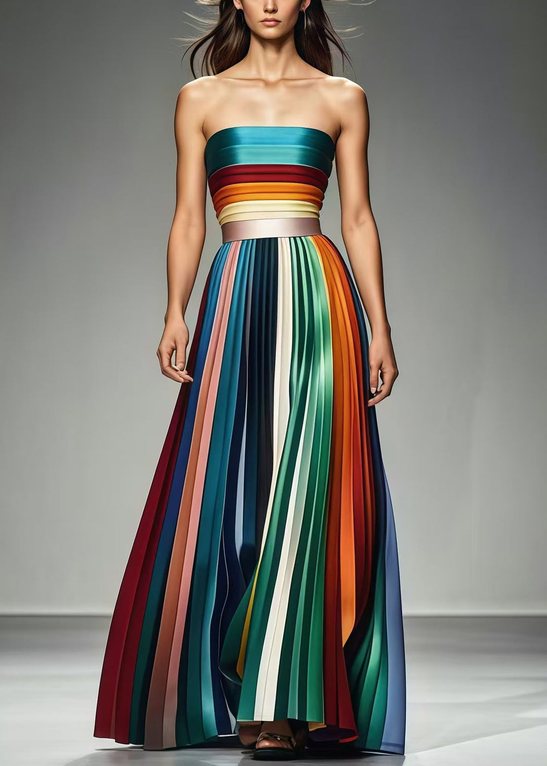 Multicolour Cold Shoulder Chiffon Dress