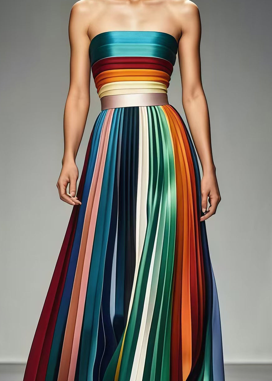 Multicolour Cold Shoulder Chiffon Dress