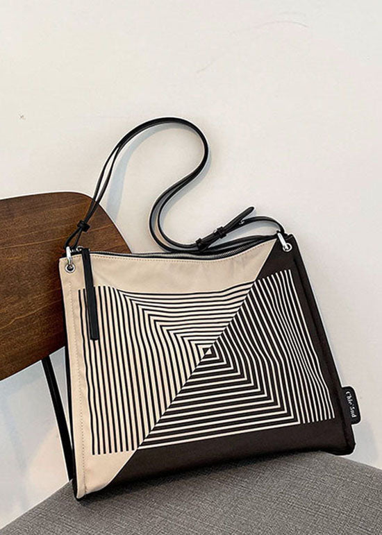 Black Striped Canvas Tote Bag