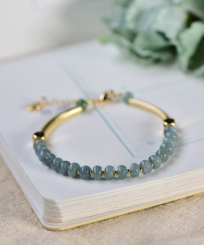 Blue 14K Gold Agate Bracelet