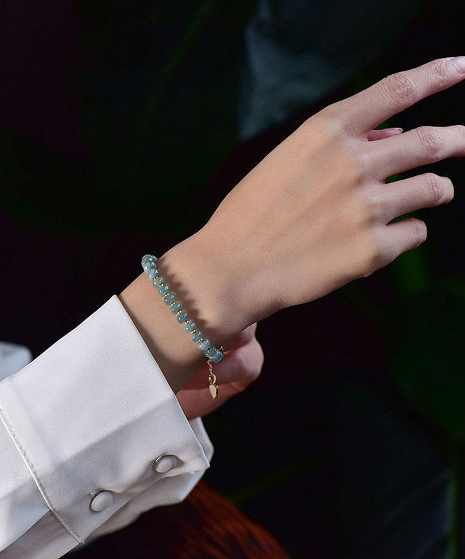 Blue 14K Gold Agate Bracelet