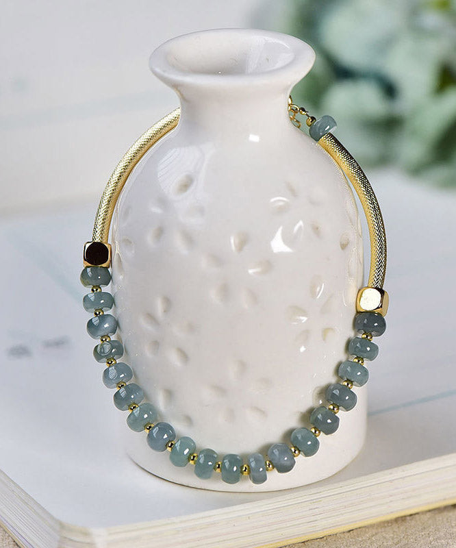 Blue 14K Gold Agate Bracelet