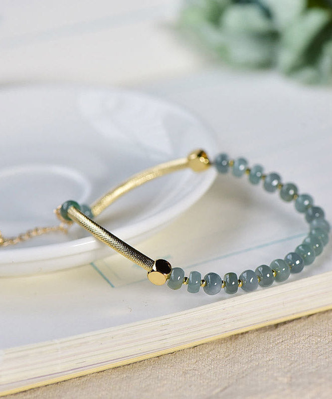 Blue 14K Gold Agate Bracelet